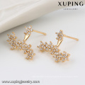 91902 xuping China wholesale light weight gold stud earring, unique 18k gold earring for girls